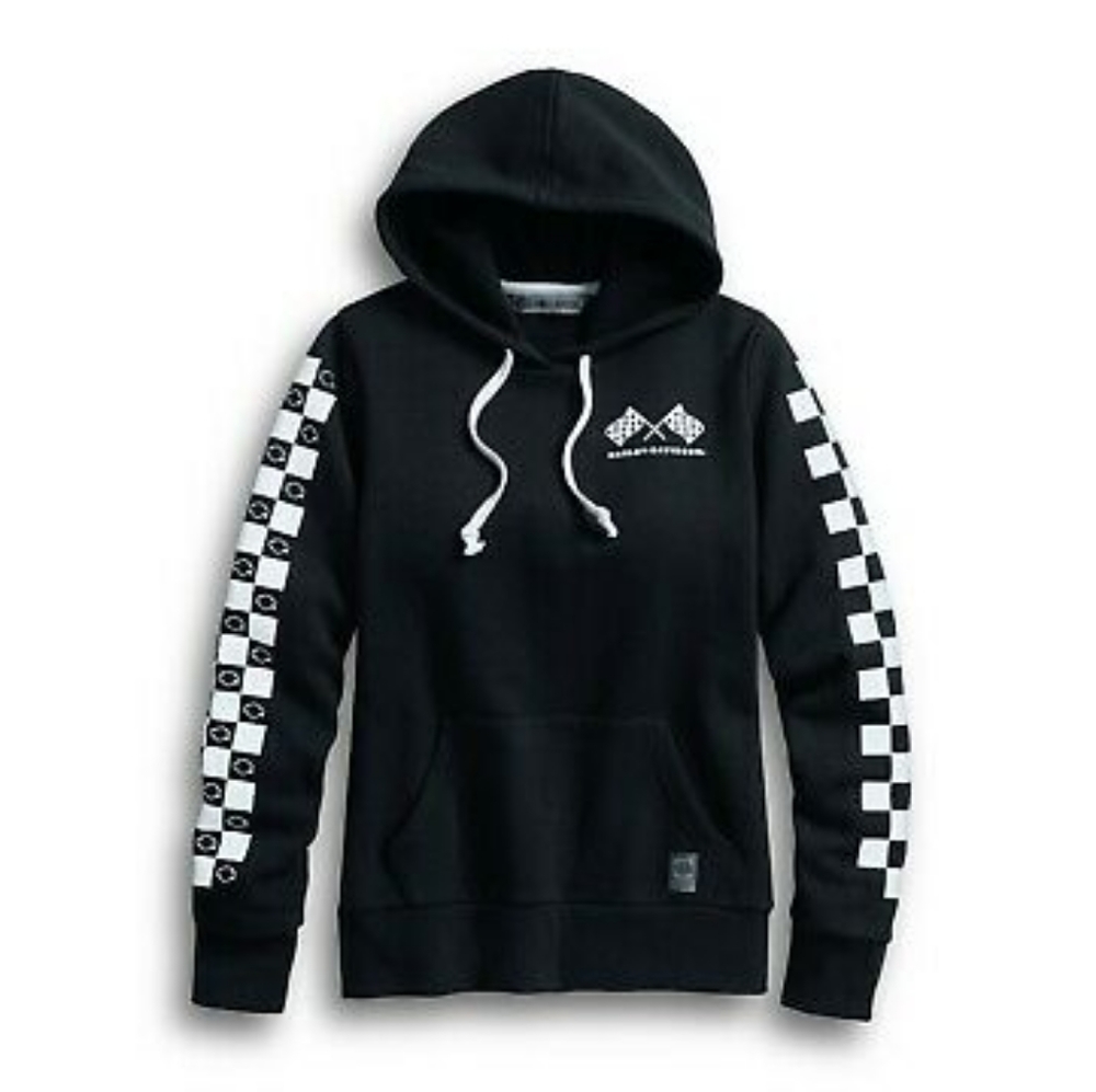 Harley Davidson Checkered Pullover Hoodie L